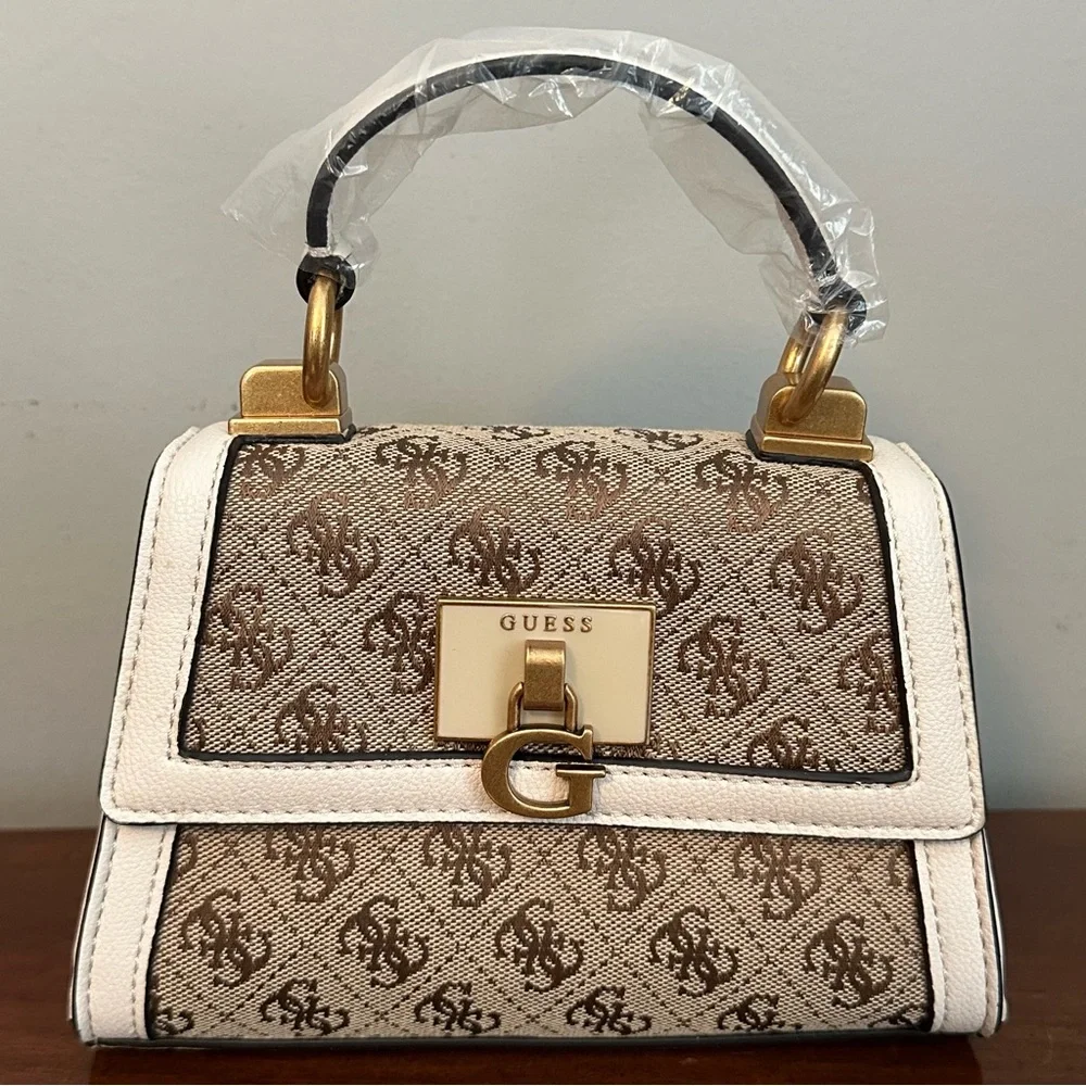 Guess Stephi Jacquard Logo Micro Mini Bag in brown - Picture 2 of 11